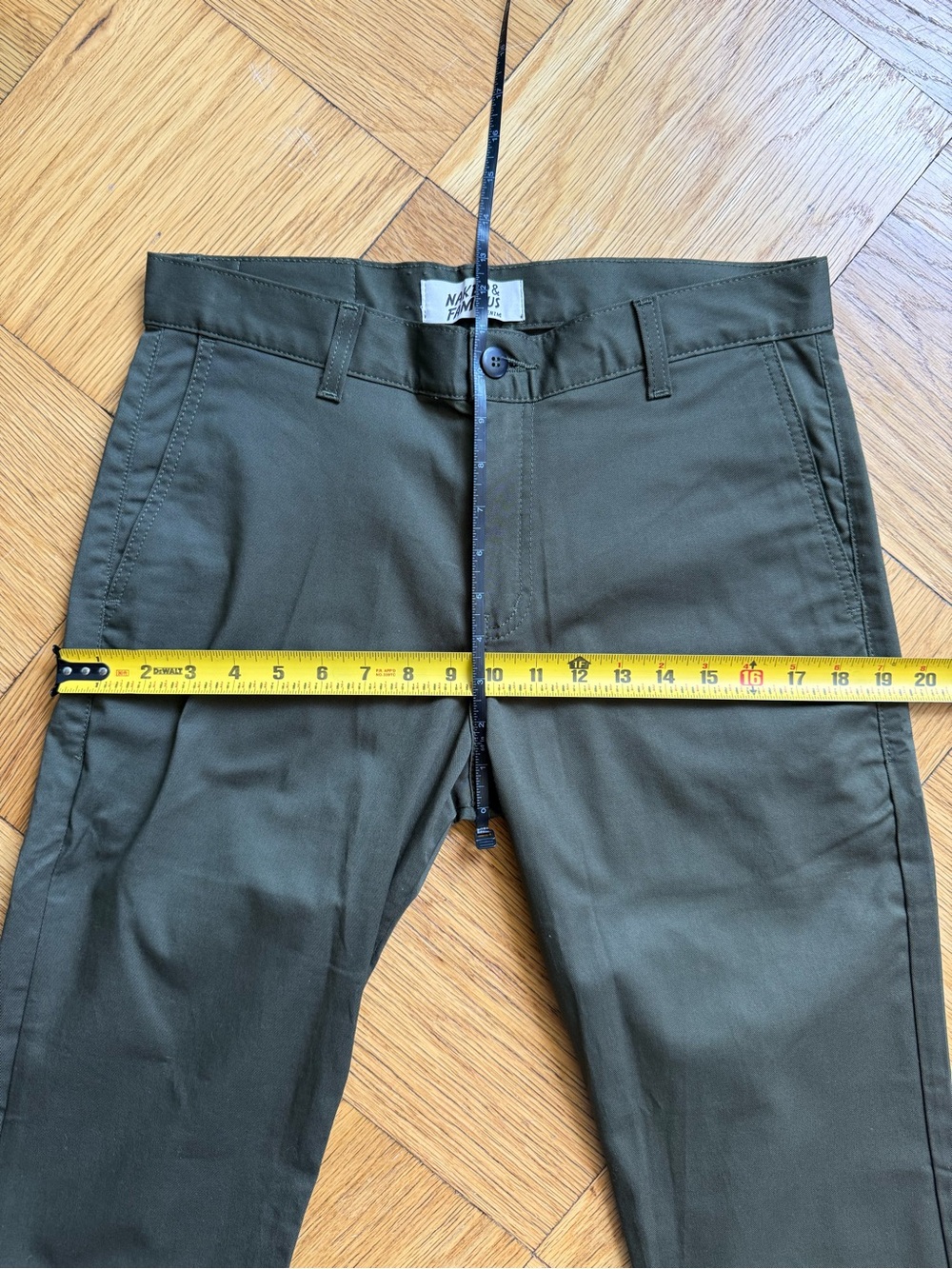 Naked & Famous Slim Chino, Khaki Green Stretch Twill, Size 31 x 31.5, EUC - Picture 8 of 11